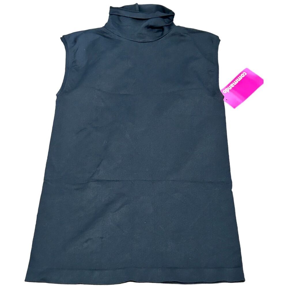Commando Minimalist Womens L/XL Black Sleeveless Mock Neck Pullover Tank Top NWT